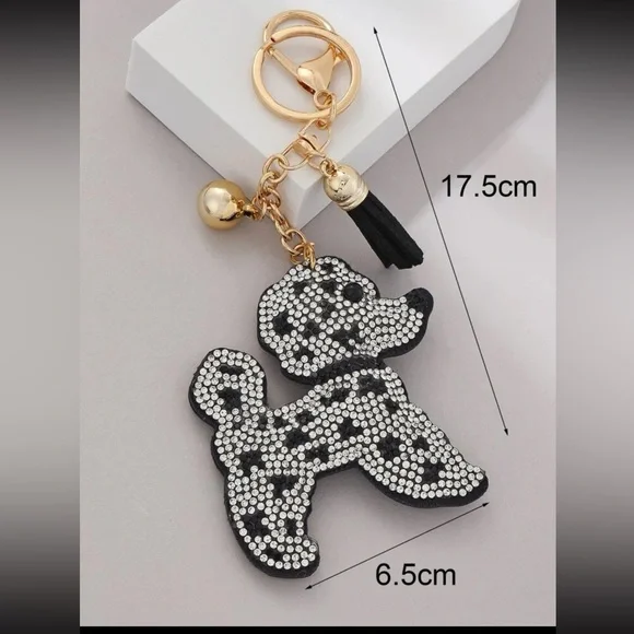 Rhinestone Poodle Keychain - Picture 3 of 4